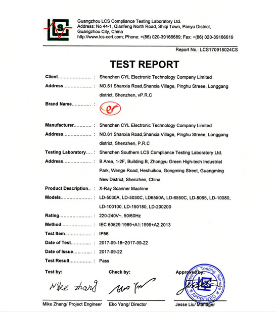 China Shenzhen Chuangyilong Electronic Technology Co., Ltd. Certification